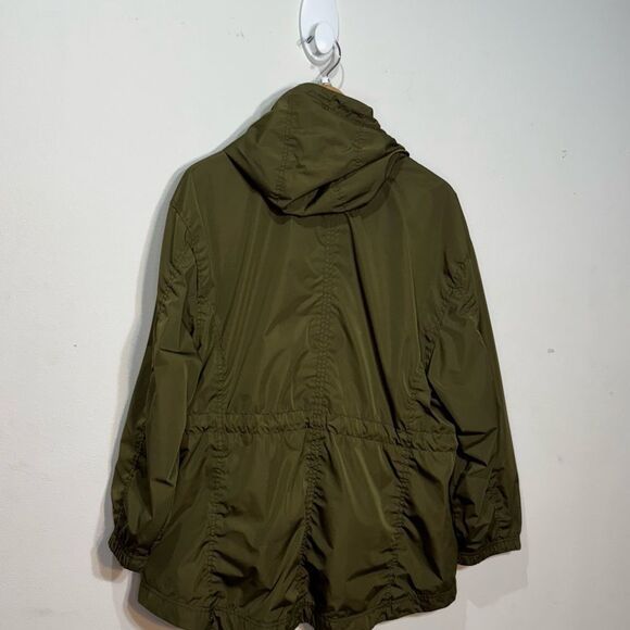 Old Navy Women’s Hooded Windbreaker Olive Green XXL Drawstring Waist Athleisure - Picture 4 of 8